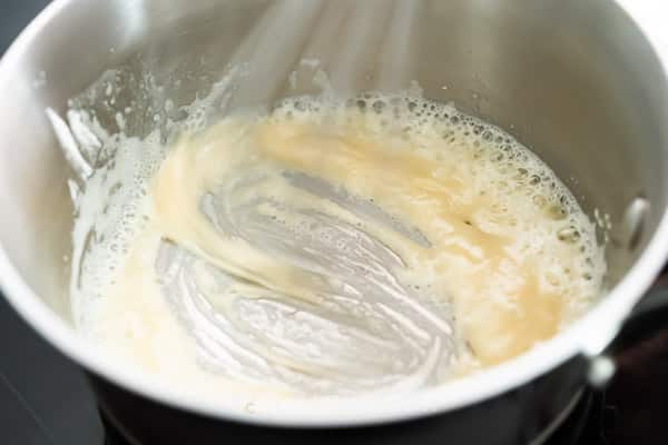 stirring butter and flour until smooth