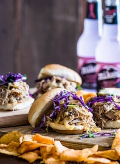 Slow cooker pulled pork recipe with Mike's hard lemonade | @whiteonrice