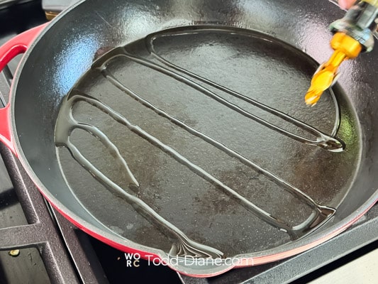 oil on skillet