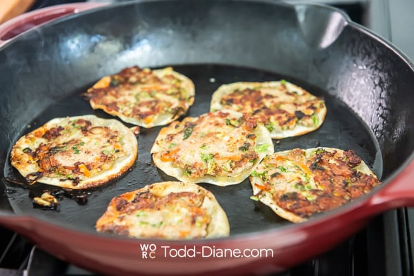 cooked smashed egg rolls