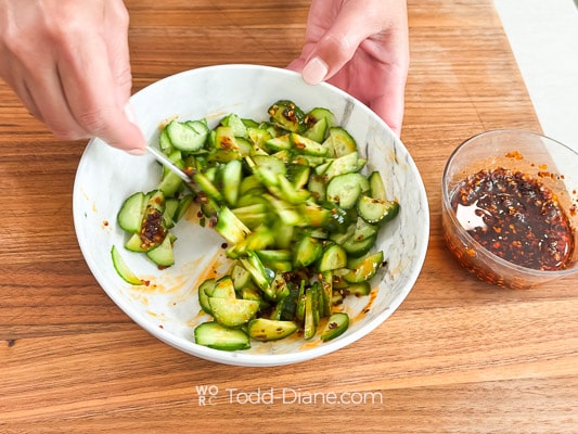 cucumber salsa with chili crisp