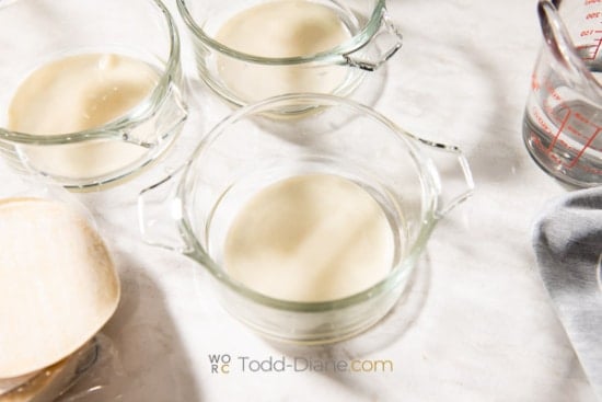 wrapper at bottom of dish