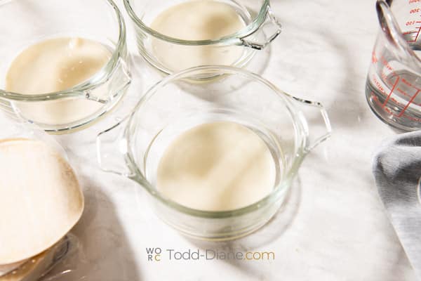 wrapper at bottom of dish