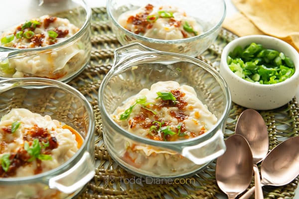 finished soup dumpling lasagna dishes