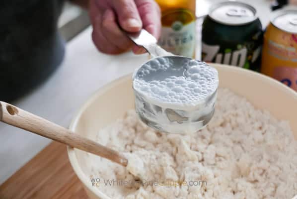 adding sparkling water