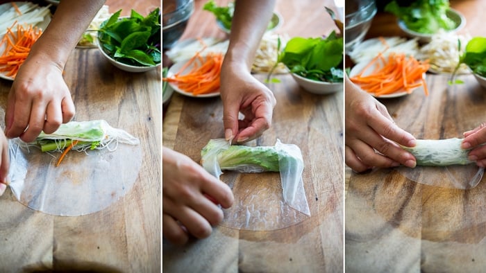 Fresh Spring Roll or Summer Rolls with Asparagus and Bacon | @whiteonrice