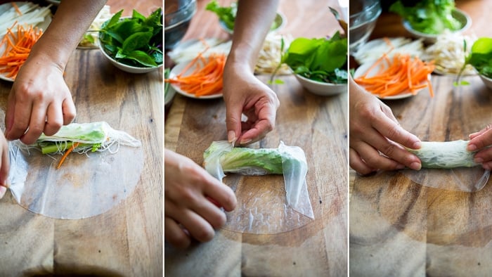 fresh chicken summer rolls or wraps recipe | @whiteonrice