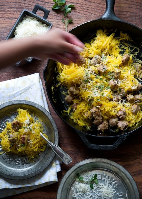 Spaghetti Squash With Sausage Low Carb White On Rice Couple