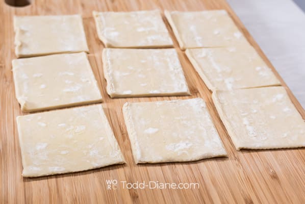 cutting puff pastry sheets