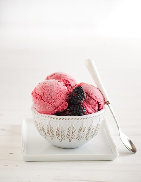 5 Minute Keto Blender Blackberry Ice-Cream