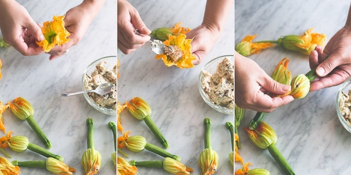 blossoms with cheese filling step by step