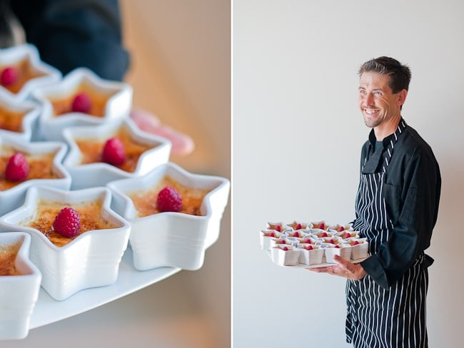 chef holding dessert 