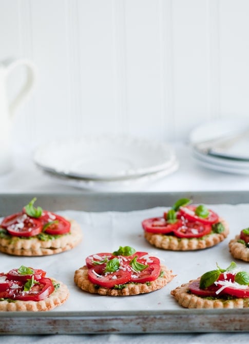 Fresh Tomato Tarts on pan 