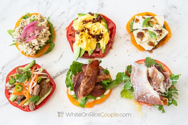 heirloom tomato tartine flights