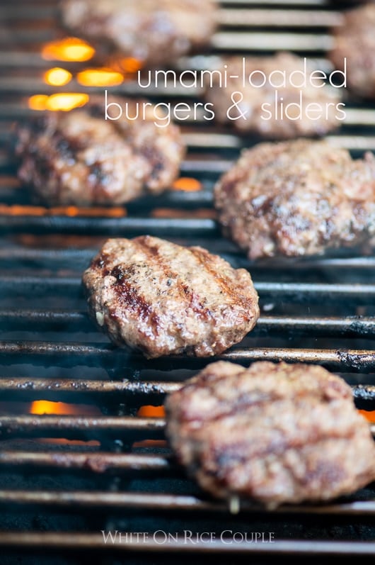 Ultimate Umami Hamburger patty on a grill