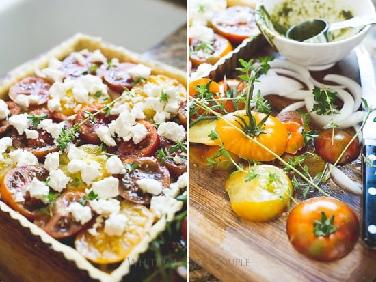 Fresh Pesto Tomato Tart step by step photos