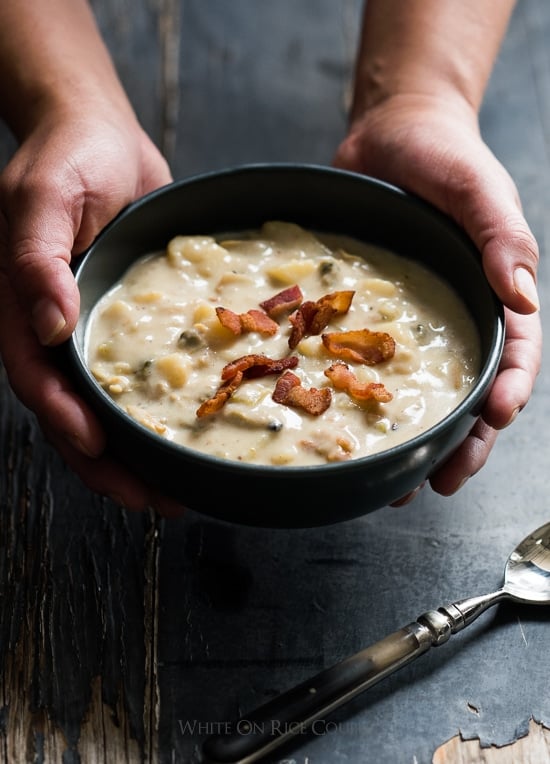 New England Clam Chowder Recipe | WhiteOnRiceCouple.com 