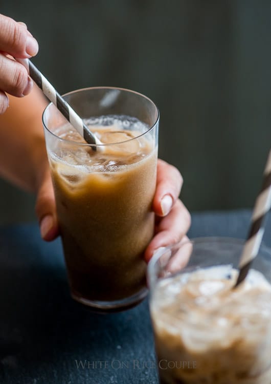 Creamy Vanilla Coke in a glass cup