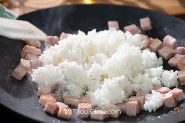 adding rice