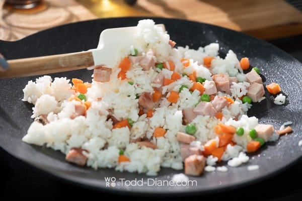 adding frozen vegetables