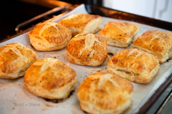 cooked pastries on sheet pan