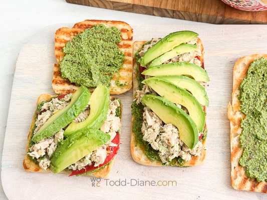 assembling the tunacado sandwich