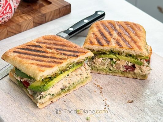 tunacado sandwich cut in half