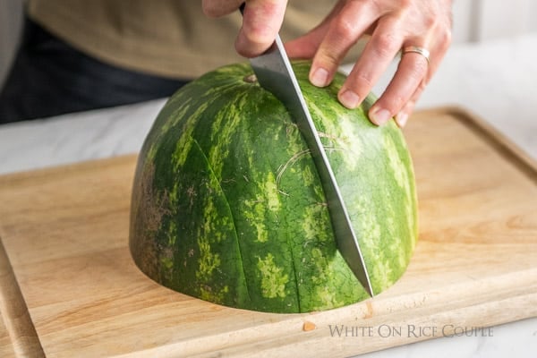 Cut melon in half