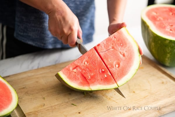 slicing watermelon triangles 