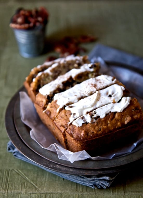 zucchini bread w/cream cheese-sour cream frosting