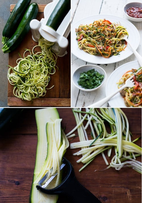 Healthy Zucchini Noodle Chow Mein step by step photos